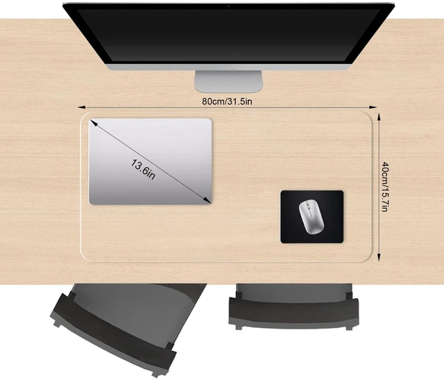 Alt view image 6 of 7 - Clear Desk Mat, Non-Slip PVC Desk Protector Mat (31.5''*15.7'') Desk Mat with Round Edge, Heat Resistant & Waterproof Clear Desk Writing Mat for Home and Office