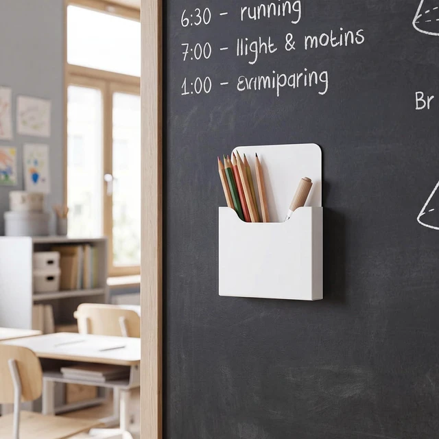 Alt view image 4 of 6 - 8 Pack Magnetic File Folder Holder for Whiteboard Classroom Storage 5"x7"x1.2" Hanging Magnetic Wall File Organizer, Refrigerator Magazine Holder, for Mail Letters Paper Desk Office