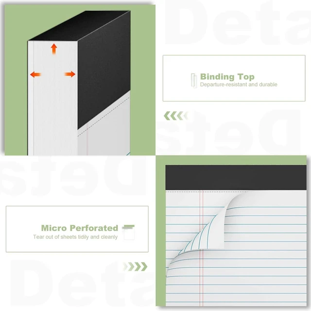 Alt view image 5 of 7 - Note Pads 8.5 x 11.75 Writing Pads, 10 Pack Narrow Ruled White Legal Pads Double-Side Printed Lined Paper Pads, 8.5x11.75 Line Note Pads, 30 Sheets Per Note Pad, Legal Notepads for Work/School/Office