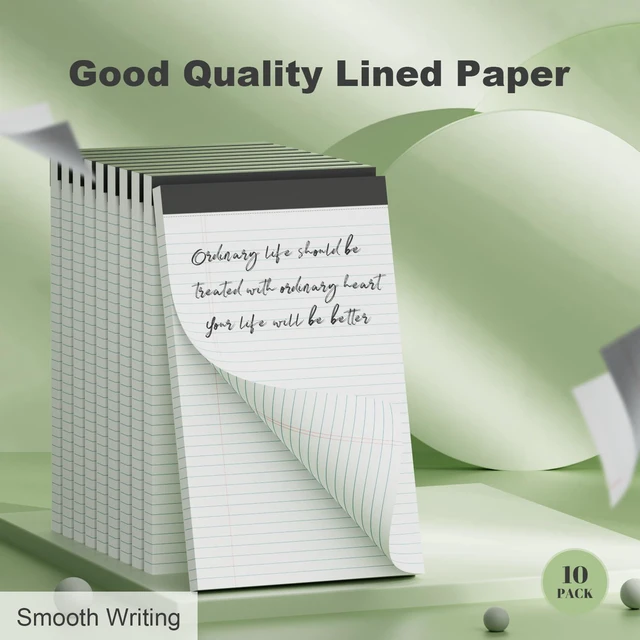 Alt view image 6 of 7 - Note Pads 8.5 x 11.75 Writing Pads, 10 Pack Narrow Ruled White Legal Pads Double-Side Printed Lined Paper Pads, 8.5x11.75 Line Note Pads, 30 Sheets Per Note Pad, Legal Notepads for Work/School/Office