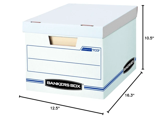Alt view image 3 of 3 - 6-Pack Basic Duty File Storage Boxes with Lids, Letter/Legal, STOR/FILE, (57036-04)