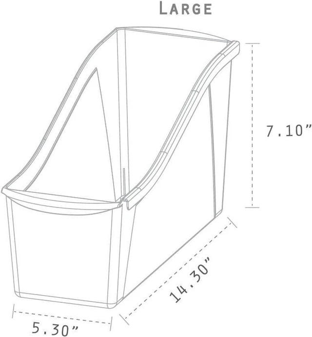 Alt view image 7 of 7 - Large Book Bin - Interlocking Plastic Organizer for Home, Office, and Work Space - Black, 6-Pack (70109C06C)