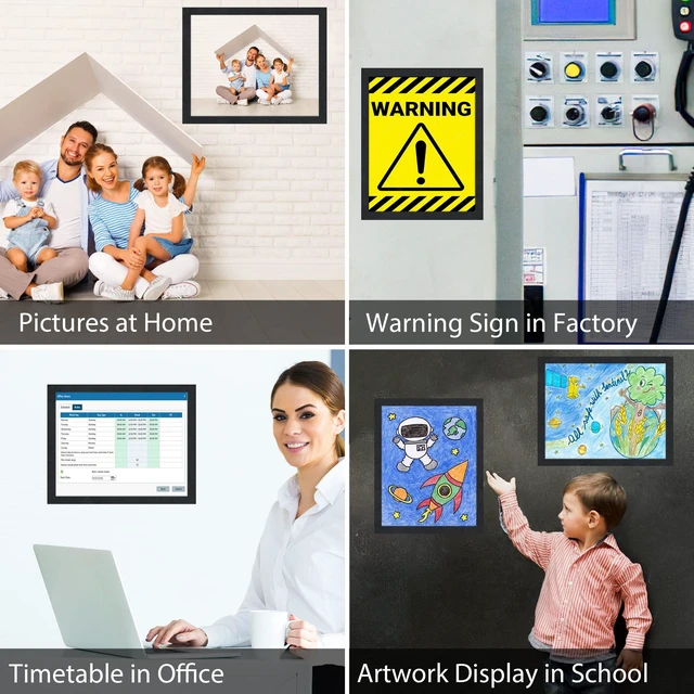 Alt view image 2 of 7 - 8.5"x 11" Self Adhesive Magnetic Sign Holder, Double Sided Window Magnetic Display Frame with Clear PVC and Strong Magnetic for Office,Home,Store,Door,Glass,Wall Display Frame(Black,20Pack)