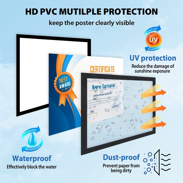 Alt view image 6 of 7 - 8.5"x 11" Self Adhesive Magnetic Sign Holder, Double Sided Window Magnetic Display Frame with Clear PVC and Strong Magnetic for Office,Home,Store,Door,Glass,Wall Display Frame(Black,20Pack)