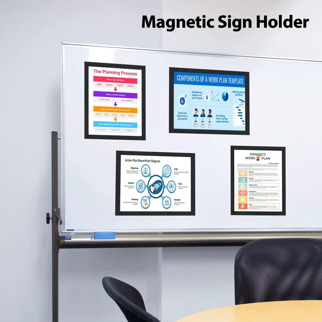Alt view image 7 of 7 - 8.5"x 11" Self Adhesive Magnetic Sign Holder, Double Sided Window Magnetic Display Frame with Clear PVC and Strong Magnetic for Office,Home,Store,Door,Glass,Wall Display Frame(Black,20Pack)