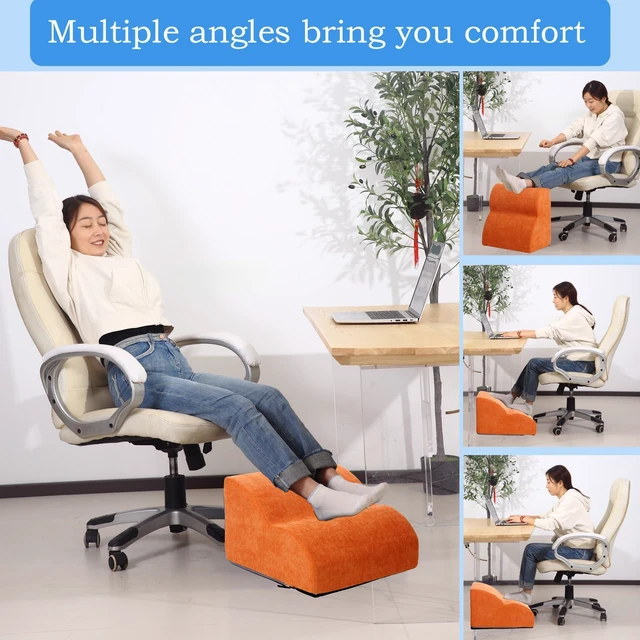 Alt view image 5 of 7 - Foot Rest for Under Desk at Work.Multifunctional 3-Tier Foot Stool With Washable Footrest.For Under Desk,Office Chair Gaming Chair & Sofa,Leg Elevation Pillow,supports Posture