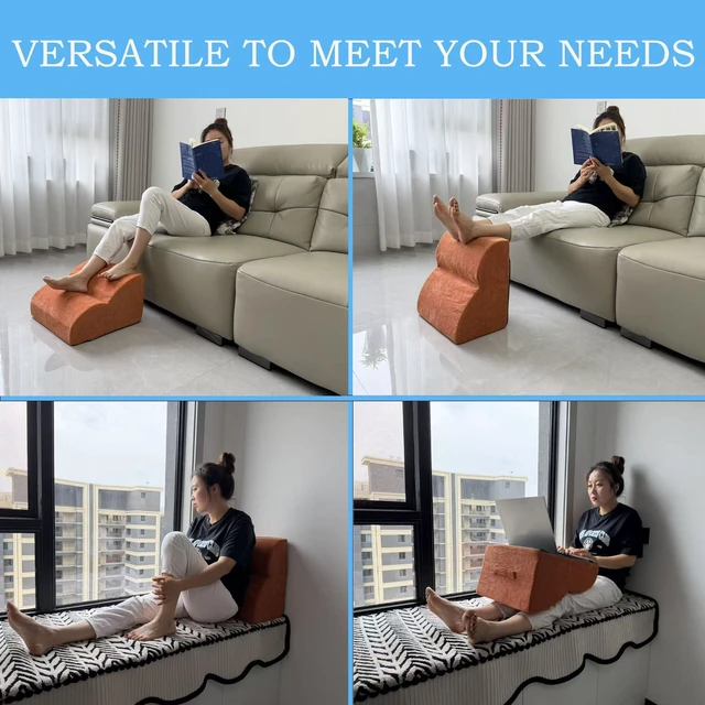Alt view image 7 of 7 - Foot Rest for Under Desk at Work.Multifunctional 3-Tier Foot Stool With Washable Footrest.For Under Desk,Office Chair Gaming Chair & Sofa,Leg Elevation Pillow,supports Posture