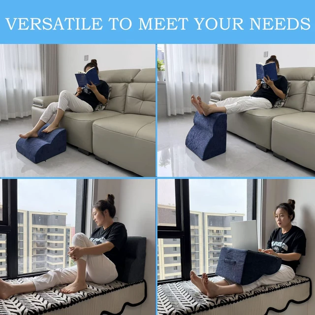 Alt view image 7 of 7 - Foot Rest for Under Desk at Work.Multifunctional 3-Tier Foot Stool With Washable Footrest.For Under Desk,Office Chair Gaming Chair & Sofa,Leg Elevation Pillow,supports Posture