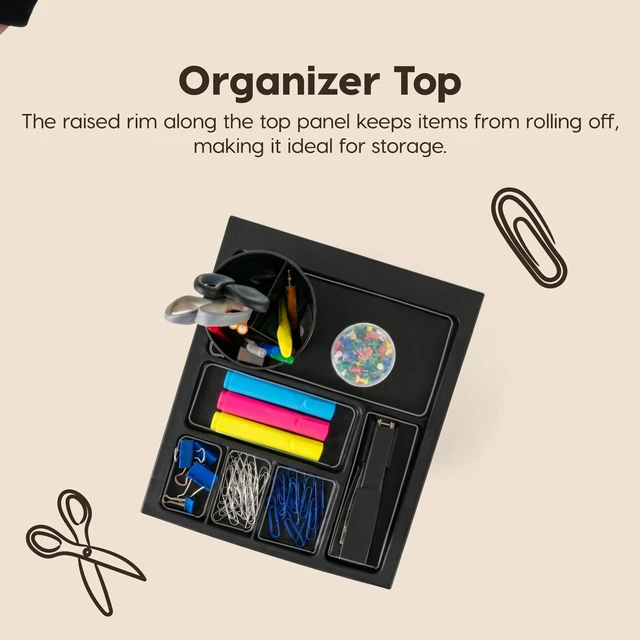 Alt view image 7 of 7 - 4-Drawer Rolling Storage Cart with Wheels, Black/Gray Keep classroom supplies, teacher essentials, craft materials, and learning tools organized with easy-access drawers