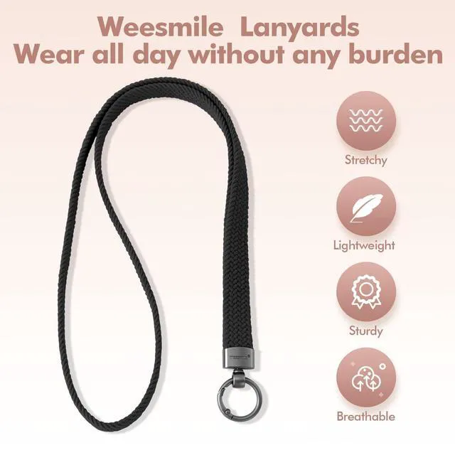 Alt view image 4 of 7 - Cute Lanyards for ID Badges Keys Stretchy Lanyard for Teachers Badge Lanyard for Women, Neck Lanyards for Keys, Long, Thin, Stretchy, Ideal Key Lanyard for Teachers, Nurses & Office Women