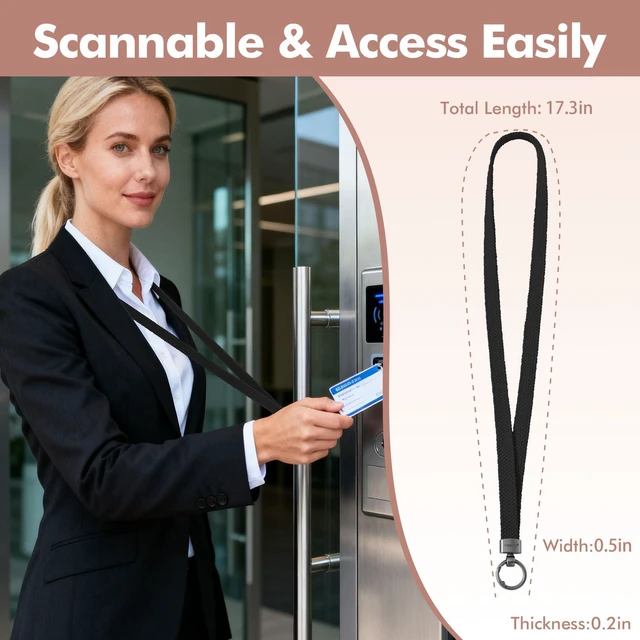 Alt view image 3 of 7 - Cute Lanyards for ID Badges Keys Stretchy Lanyard for Teachers Badge Lanyard for Women, Neck Lanyards for Keys, Long, Thin, Stretchy, Ideal Key Lanyard for Teachers, Nurses & Office Women