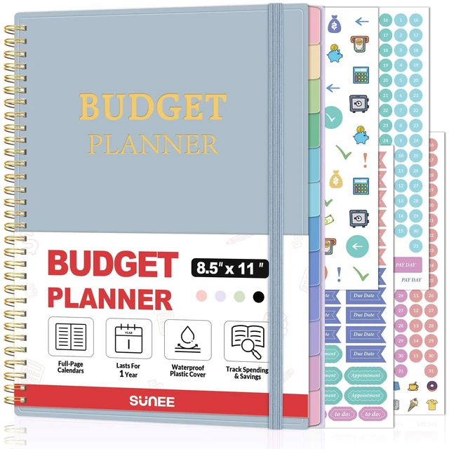 Main image of Budget Planner - Monthly Budget Book with Expense Tracker Notebook, A4(8.5" x 11") Undated 12 Month Bill Organizer & Finance Planner to Manage Your Money, Account Book with Colorful Tab, Blue