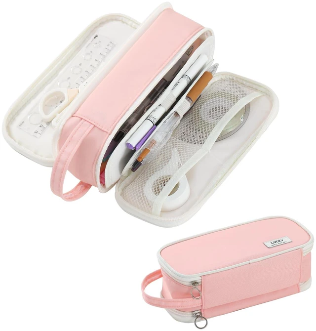 Main image of Large Pencil Case for Girls Teens Organizer Pencil Bag with Zipper Pink Pencil Pouch for Kids Aesthetic Cute Big Pencil Pen Case for School Supplies, Large Capacity Design, Wear-resistant Fabric