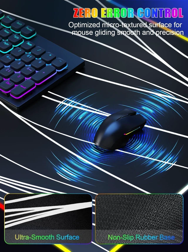 Alt view image 6 of 7 - Mouse Pad with Foldable Phone Holder & Wireless Charger, XXL RGB Gaming Mousepad 31.5"x15.8" Large Desk Mat for Keyboard, Black Desk Pad with Dual Qi Charging Station | 11 Colors 5 Modes | Waterproof