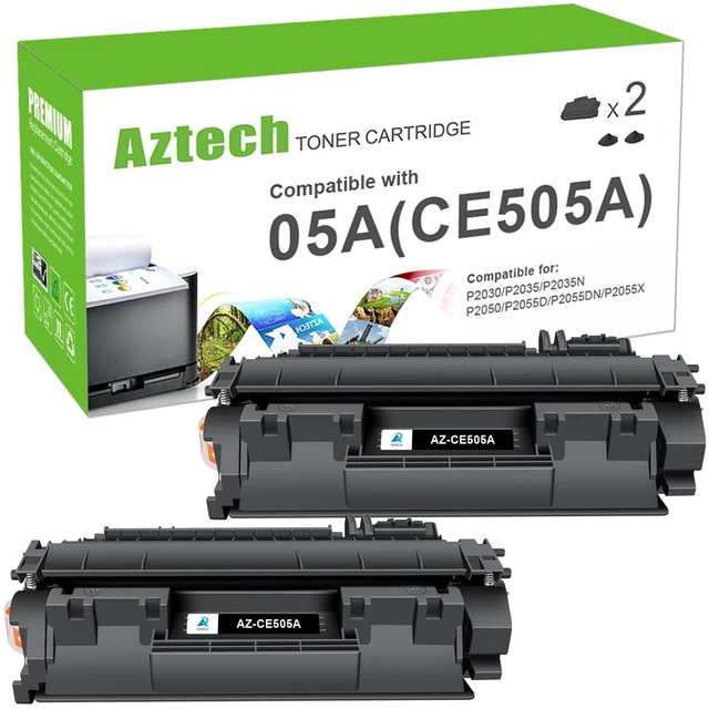 Main image of 05A CE505A Toner Cartridge Black for HP LaserJet P2055dn P2035 P2030 2 Pack Compatible for HP 05A LaserJet P2035 P2035N P2055DN 2055DN 2035N P2050 P2030 P2055X P2055D 2055D 2055X Printer Ink