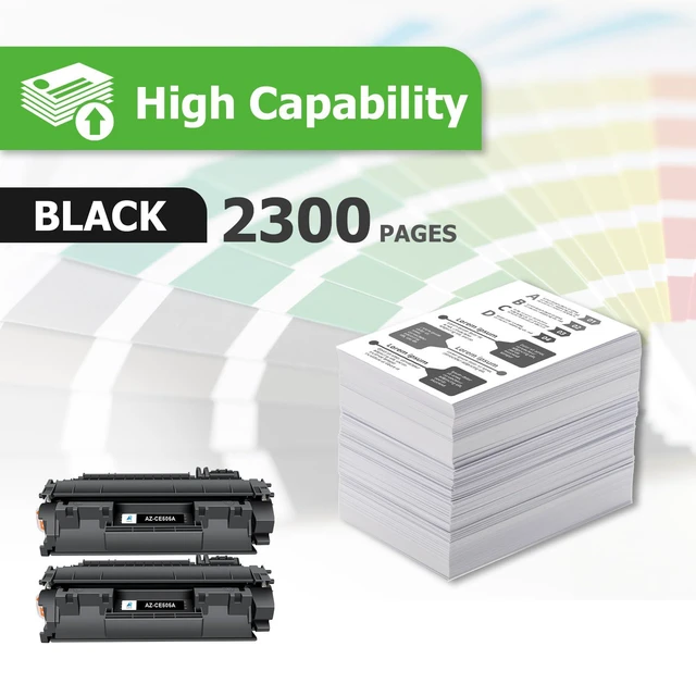Alt view image 2 of 6 - 05A CE505A Toner Cartridge Black for HP LaserJet P2055dn P2035 P2030 2 Pack Compatible for HP 05A LaserJet P2035 P2035N P2055DN 2055DN 2035N P2050 P2030 P2055X P2055D 2055D 2055X Printer Ink