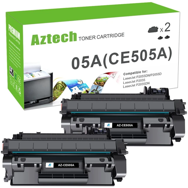 Alt view image 6 of 6 - 05A CE505A Toner Cartridge Black for HP LaserJet P2055dn P2035 P2030 2 Pack Compatible for HP 05A LaserJet P2035 P2035N P2055DN 2055DN 2035N P2050 P2030 P2055X P2055D 2055D 2055X Printer Ink