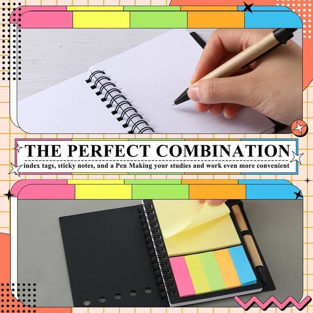 Alt view image 3 of 6 - 80 Pack Lined Spiral Notebook Bulk Small Notepad and Pen Set Steno Pads Lined Notepad Bulk, Black Pocket Notebook, For Business Office School Supplies