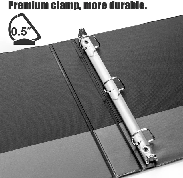 Alt view image 5 of 5 - Heavy Duty 0.5 inch Slant-D Ring View Binder, 1/2 inch 3 Ring Binders, Hold 125 Sheets of 8.5" x 11" Paper, 12 Pack (Black)