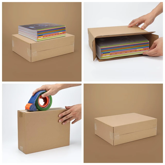 Alt view image 3 of 7 - Shipping Boxes 12x9x4, Cardboard Shipping Mailing Box for Packaging, 25 Packs Corrugated Cardboard Boxes for Small Business, Easy Assemble for Shipping Packing Mailing Bulk