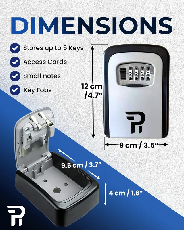 Alt view image 4 of 7 - Key Lock Box for Outside Large Outdoor Lockbox for Keys with Code, 4-Digit Combination Hidden Safe to Hide a Key Outside, Wall Mounted Key Storage for Home, Airbnb, 1 Pack