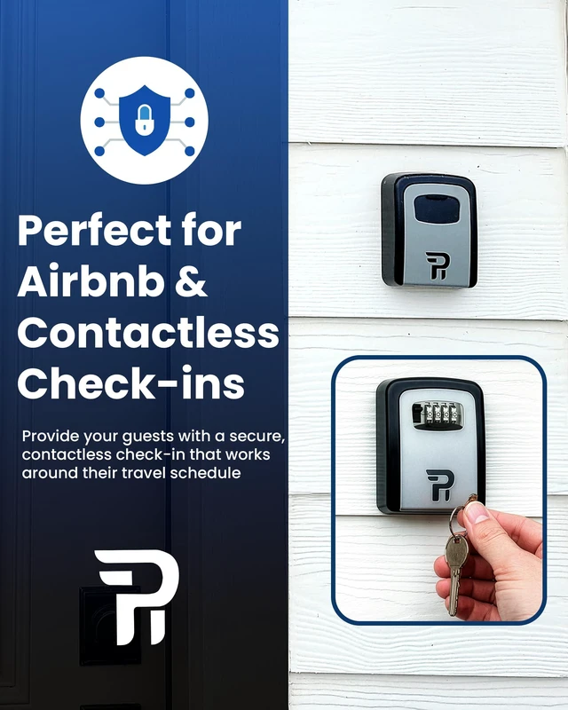 Alt view image 5 of 7 - Key Lock Box for Outside Large Outdoor Lockbox for Keys with Code, 4-Digit Combination Hidden Safe to Hide a Key Outside, Wall Mounted Key Storage for Home, Airbnb, 1 Pack
