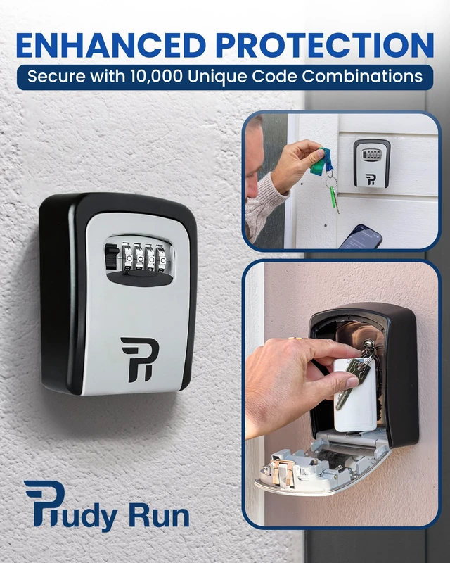 Alt view image 6 of 7 - Key Lock Box for Outside Large Outdoor Lockbox for Keys with Code, 4-Digit Combination Hidden Safe to Hide a Key Outside, Wall Mounted Key Storage for Home, Airbnb, 1 Pack