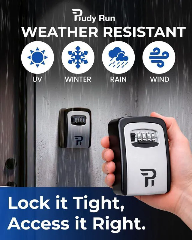 Alt view image 7 of 7 - Key Lock Box for Outside Large Outdoor Lockbox for Keys with Code, 4-Digit Combination Hidden Safe to Hide a Key Outside, Wall Mounted Key Storage for Home, Airbnb, 1 Pack