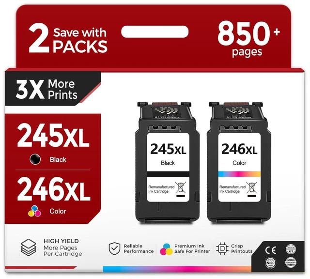 Main image of 245XL 246XL Ink Cartridge Replacement for Canon PG 245 CL 246 XL Combo Pack Black Color for Cannon Pixma MX490 MX492 MG2522 TR4520 TR4500 TS3122 TS3322 MG2520 MG2500 MG3022 TS3320 TR4522 TS3300 MG2922