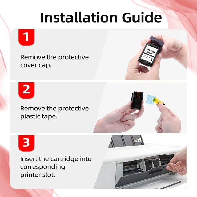 Alt view image 6 of 7 - 245XL 246XL Ink Cartridge Replacement for Canon PG 245 CL 246 XL Combo Pack Black Color for Cannon Pixma MX490 MX492 MG2522 TR4520 TR4500 TS3122 TS3322 MG2520 MG2500 MG3022 TS3320 TR4522 TS3300 MG2922