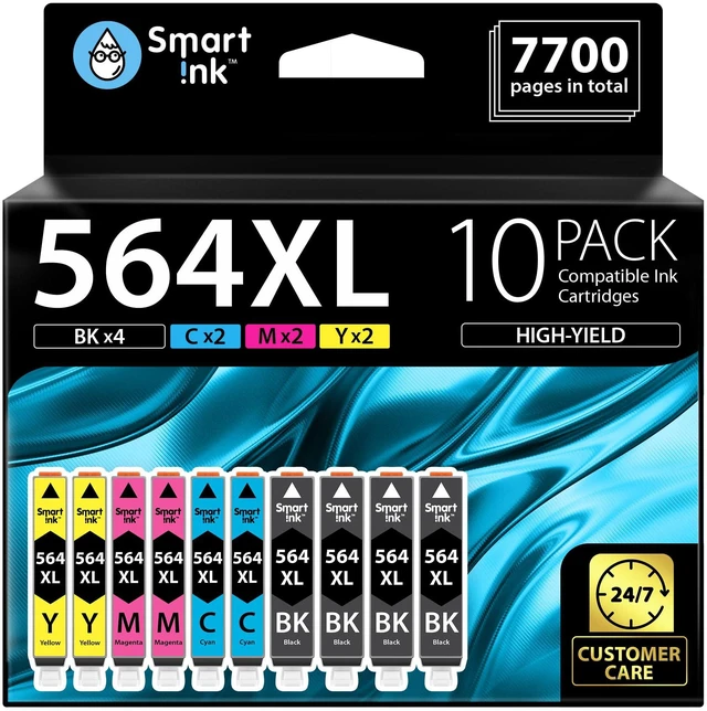 Main image of Compatible Ink Cartridge Replacement for HP 564 XL 564XL High Yield 10 Combo Pack (4 Black & 2 C/M/Y) for DeskJet 3520 3522 Photosmart 7520 6520 5520 7525 5514 7510 OfficeJet 4620 Printers