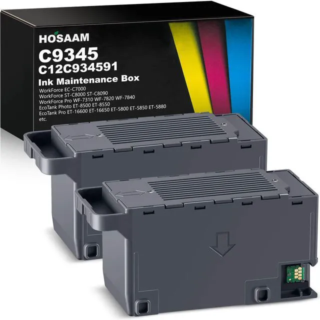 Main image of C9345 Ink Maintenance Box Replacement for WF-7840 ET-16650 ET-16600 ET-8550 ET-5850 ET-5880 ET-8500 WF-7820 WF-7310 ET-5800 EC-C7000 ST-C8000 ST-C8090 Printers (C12C934591/PXMB9/C9345)(2 Packs)