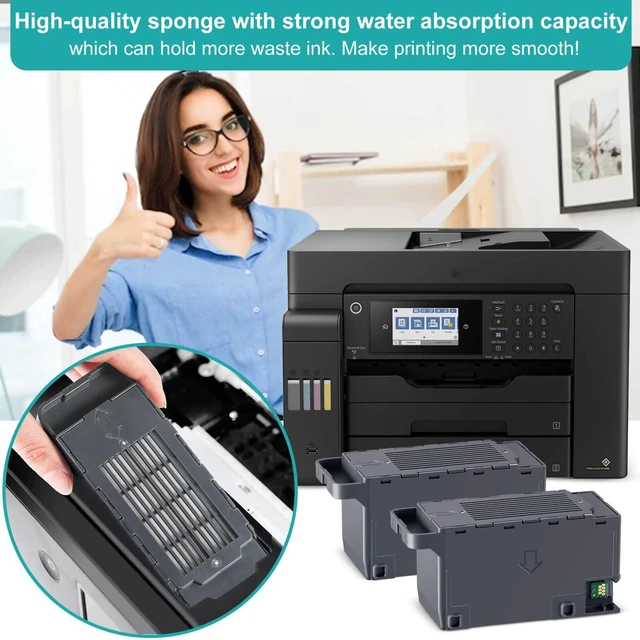 Alt view image 4 of 6 - C9345 Ink Maintenance Box Replacement for WF-7840 ET-16650 ET-16600 ET-8550 ET-5850 ET-5880 ET-8500 WF-7820 WF-7310 ET-5800 EC-C7000 ST-C8000 ST-C8090 Printers (C12C934591/PXMB9/C9345)(2 Packs)