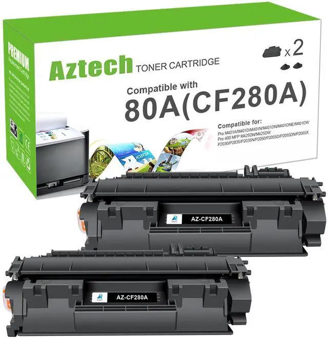 Main image of CF280A 80A Toner Cartridge Black CF280X 80X LaserJet Pro 400 M401n M401dn Compatible for HP CF280A LaserJet Pro 400 M401n M401dn MFP M425dn M401dne M401dw M425dw M401 M425 Toner Printer Ink (2-Pack)