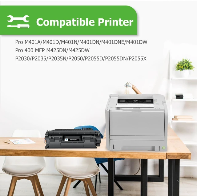 Alt view image 2 of 7 - CF280A 80A Toner Cartridge Black CF280X 80X LaserJet Pro 400 M401n M401dn Compatible for HP CF280A LaserJet Pro 400 M401n M401dn MFP M425dn M401dne M401dw M425dw M401 M425 Toner Printer Ink (2-Pack)