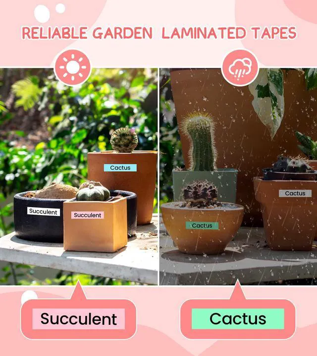 Alt view image 7 of 7 - Pink Label Maker Machine with 4 Tapes Laminated Waterproof-Labels D210S Desktop Label Printer for Home Office Kids Teacher School Supplies, Keyboard Labeler with 16 Fonts 800+ Icons