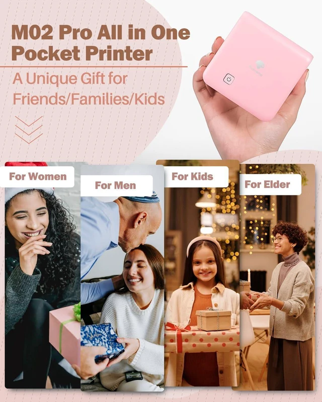 Alt view image 6 of 7 - Mini Printer Sticker Maker M02Pro, 300DPI Inkless Print 3 Sizes Mini Sticker Printer with AI APP, Sticker Printer Maker for Photo/Study/DIY/Travel,Impresora Portátil for Girls/Boys Gifts