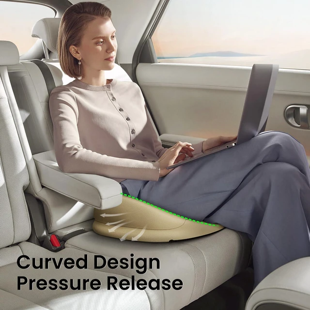 Alt view image 6 of 7 - Large Seat Cushion for Office Chair, Beige Memory Foam