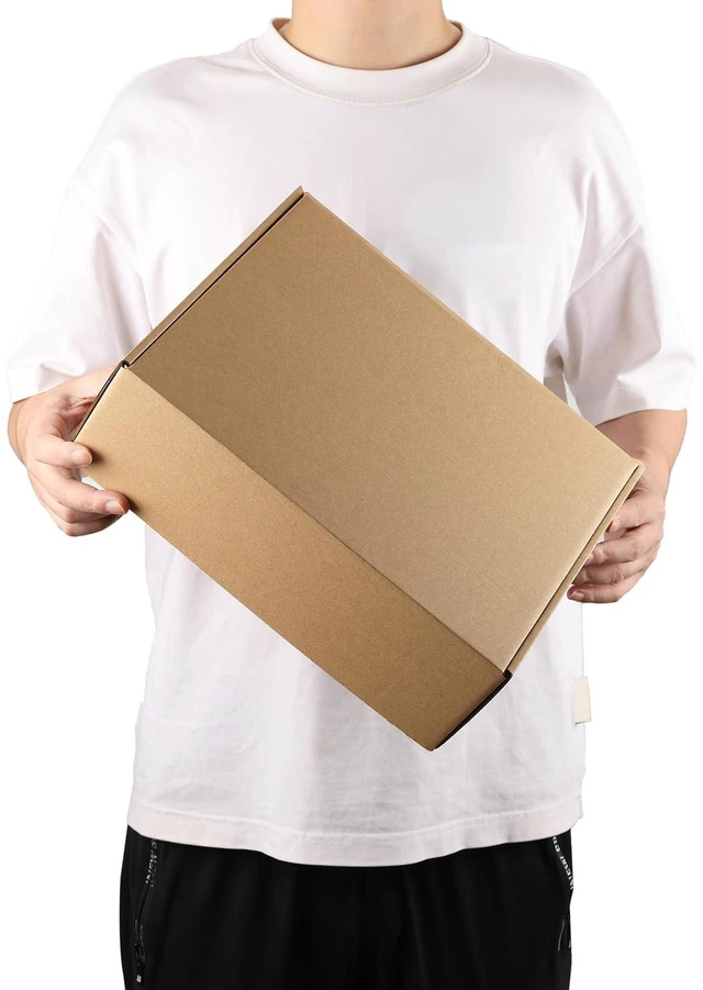Alt view image 4 of 7 - 12x9x4 inch Cardboard Shipping Boxes, Set of 15 Gift Boxes, Brown Single Corrugated, DIY Cardboard, Easy Fold, Shape Well, Self locking, Book, Shoe, Clothes, Shirt, Gift Wrap, Small Business