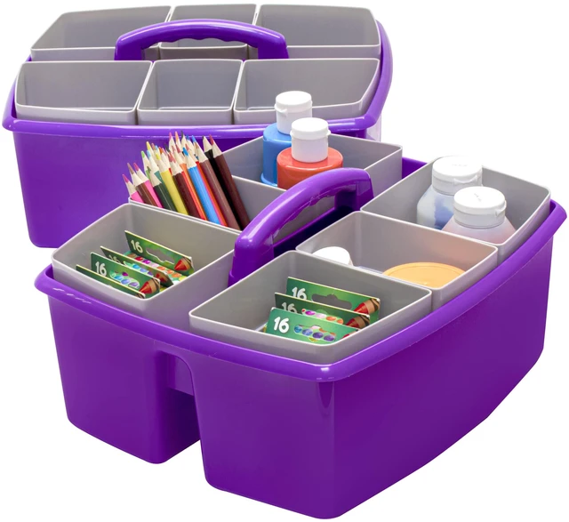 Main image of Large Classroom Caddy with Cups, 13 x 11 x 6.575 Inches, Purple, Case of 2 (00986U02C)