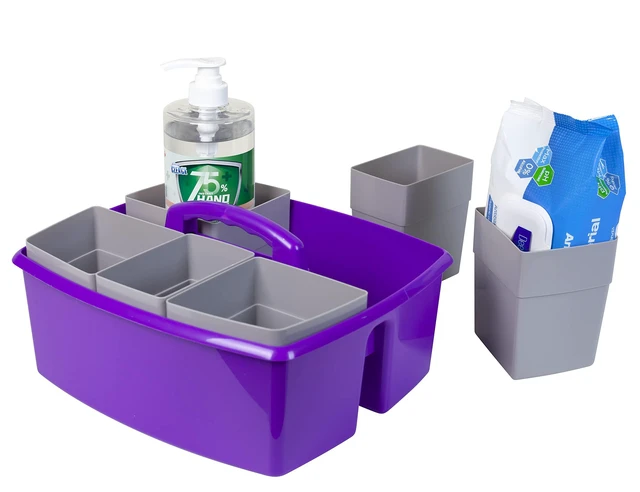 Alt view image 5 of 7 - Large Classroom Caddy with Cups, 13 x 11 x 6.575 Inches, Purple, Case of 2 (00986U02C)