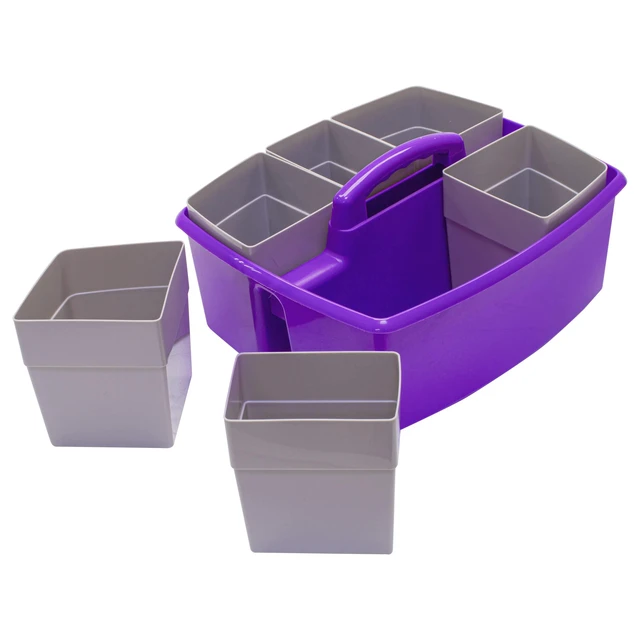 Alt view image 4 of 7 - Large Classroom Caddy with Cups, 13 x 11 x 6.575 Inches, Purple, Case of 2 (00986U02C)