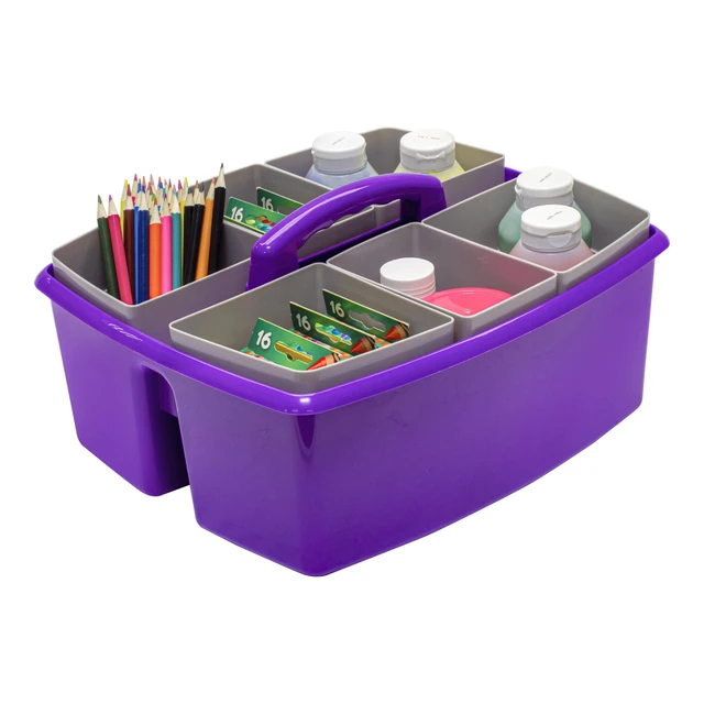 Alt view image 6 of 7 - Large Classroom Caddy with Cups, 13 x 11 x 6.575 Inches, Purple, Case of 2 (00986U02C)