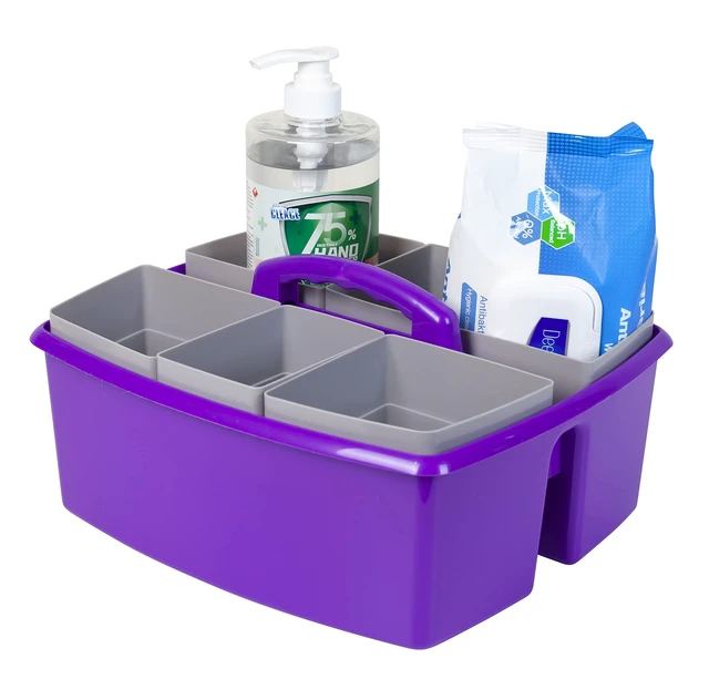 Alt view image 7 of 7 - Large Classroom Caddy with Cups, 13 x 11 x 6.575 Inches, Purple, Case of 2 (00986U02C)