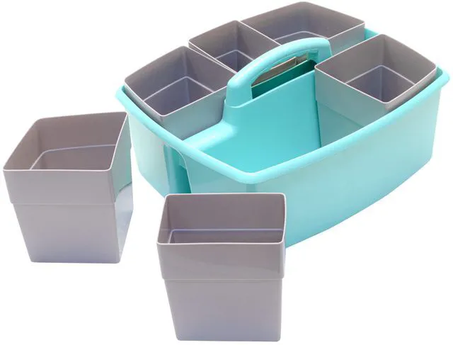 Alt view image 4 of 7 - Large Classroom Caddy with Cups, 13 x 11 x 6.575 Inches, Teal, Case of 2 (00984U02C)