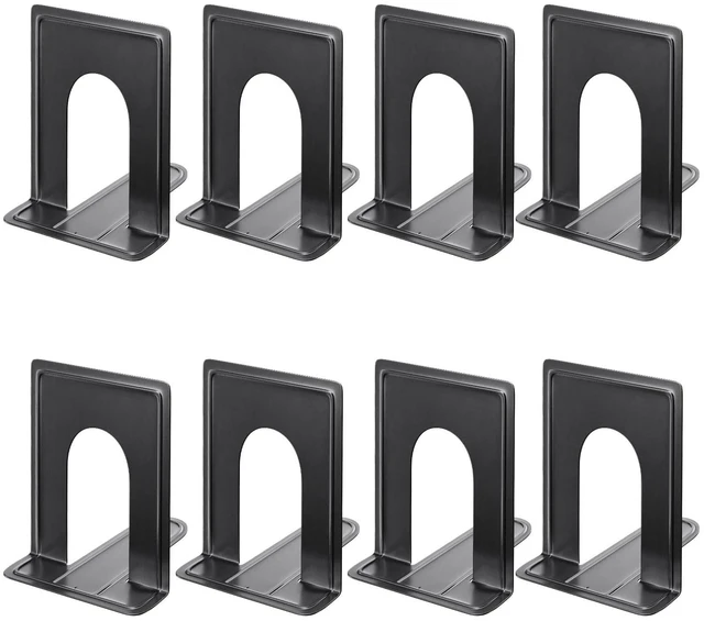 Main image of 8.5 in Extra Large Heavy Duty Book Ends, Black Metal Bookends Premium Non-Skid Bookend for Shelves, Classic Book Stopper for Books/Movies/CDs/Games, 8.5 x 5.9 x 7.8 in,4 Pairs