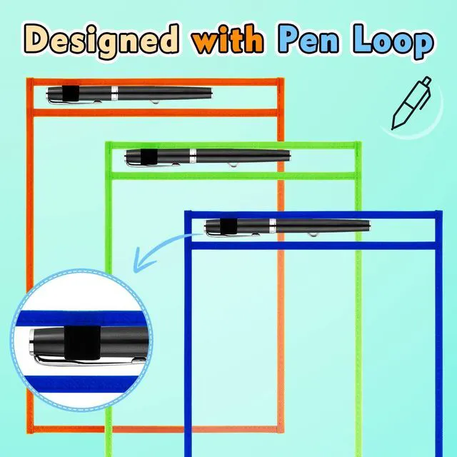 Alt view image 2 of 7 - 50 Packs Dry Erase Pocket Sleeves, Reusable Clear Plastic Classroom Sleeves, 10x14 Inch Ticket Holders, for School/Office Organization
