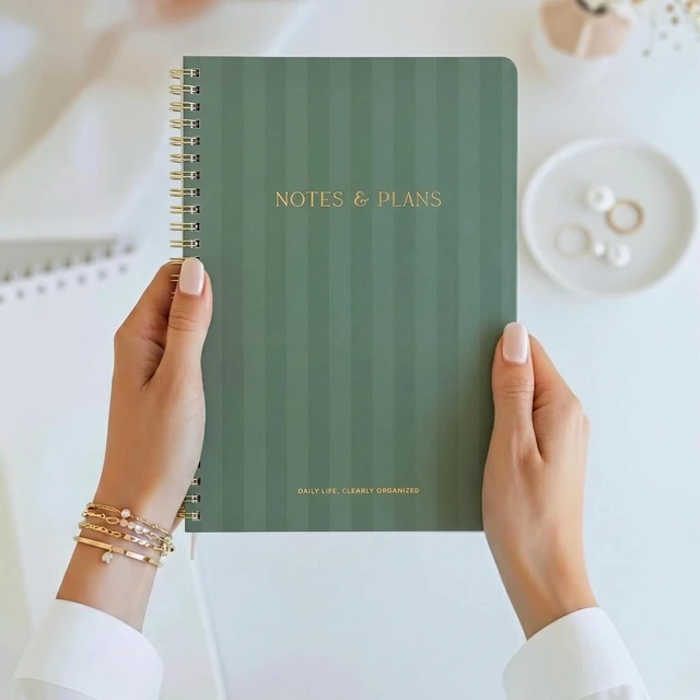 Alt view image 5 of 7 - Beautiful Daily Planner And Notebook With Hourly Schedule - Spiral Notepad Aesthetic Spiral to Do List Notepad to Easily Organize Your Tasks and Appointments - School or Office Supplies for Women