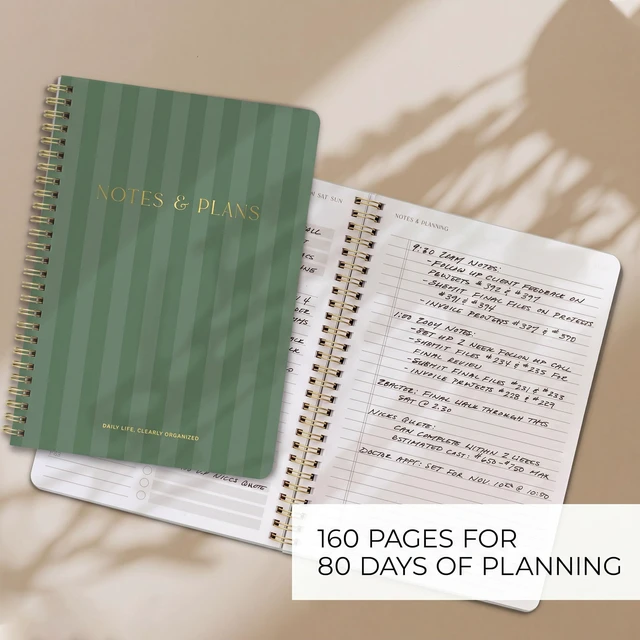 Alt view image 6 of 7 - Beautiful Daily Planner And Notebook With Hourly Schedule - Spiral Notepad Aesthetic Spiral to Do List Notepad to Easily Organize Your Tasks and Appointments - School or Office Supplies for Women