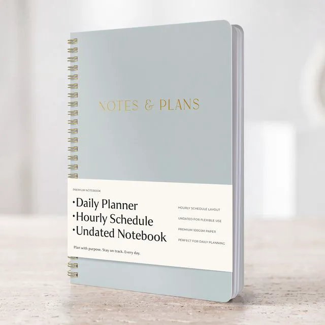 Main image of Beautiful Daily Planner And Notebook With Hourly Schedule - Spiral Notebook Aesthetic Spiral to Do List Notepad to Easily Organize Your Tasks and Appointments - School or Office Supplies